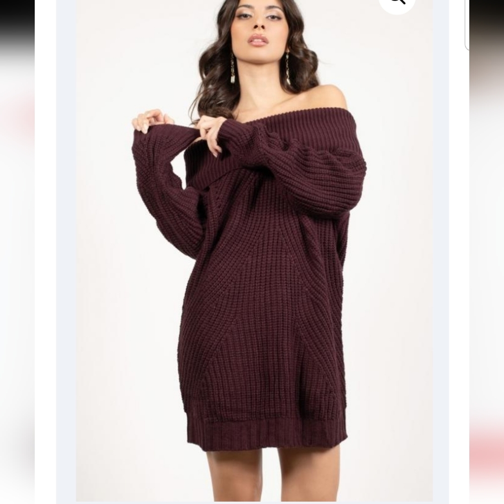 Tobi Nikki Off Shoulder Sweater Dress Size Medium